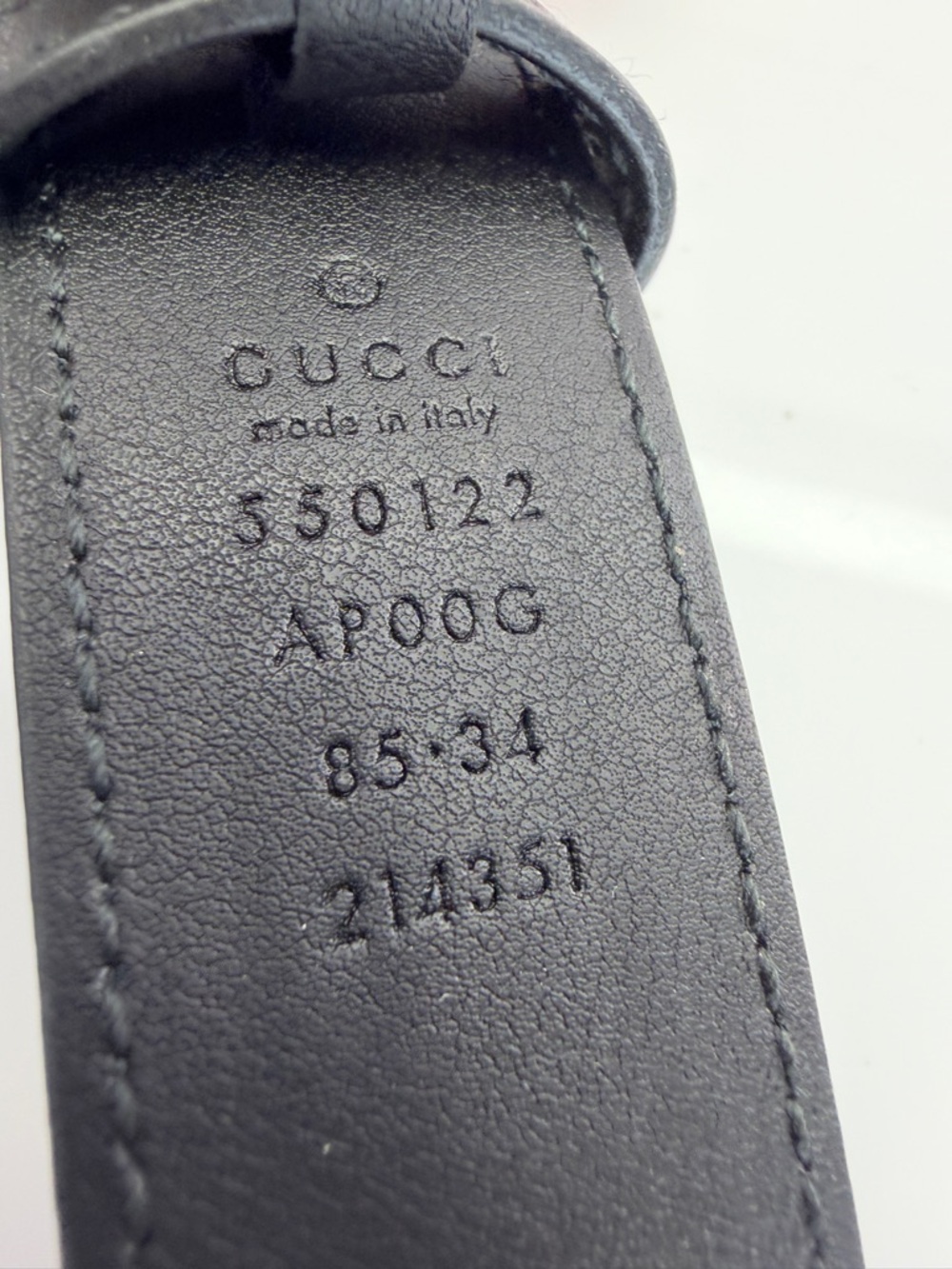 Gucci Zumi Smooth Leather Belt Black  550122 85/34 - Picture 10 of 11